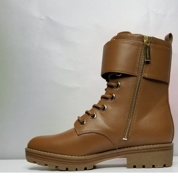 Michael Michael Kors Women's Rory Leather Combat Boot Size 6.5 Luggage NWT - Picture 3 of 8